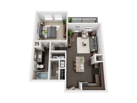 A1 floor plan at Civic at Frisco Square Apartments, Frisco, TX